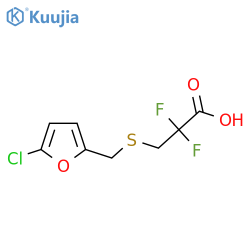 3-{(5-chlorofuran-2-yl)methylsulfanyl}-2,2-difluoropropanoic acid structure