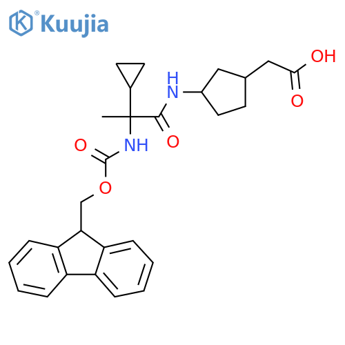 2-{3-2-cyclopropyl-2-({(9H-fluoren-9-yl)methoxycarbonyl}amino)propanamidocyclopentyl}acetic acid structure