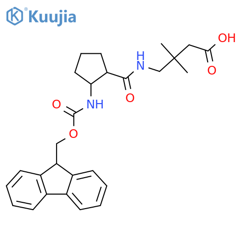 4-{2-({(9H-fluoren-9-yl)methoxycarbonyl}amino)cyclopentylformamido}-3,3-dimethylbutanoic acid structure