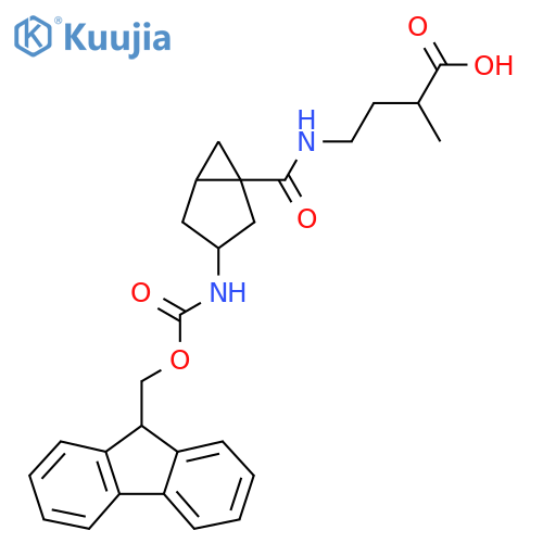 4-{3-({(9H-fluoren-9-yl)methoxycarbonyl}amino)bicyclo3.1.0hexan-1-ylformamido}-2-methylbutanoic acid structure