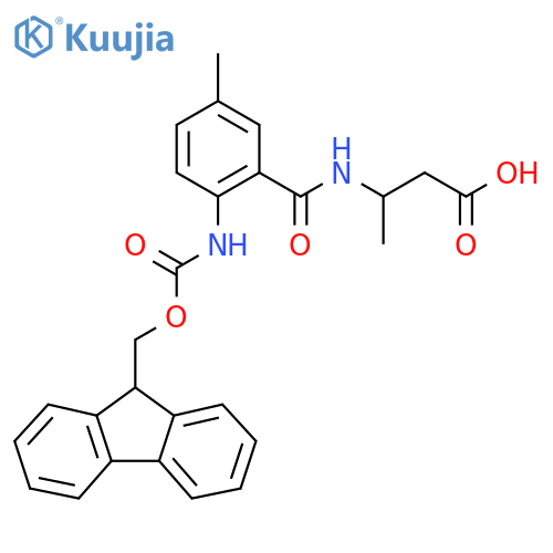 3-{2-({(9H-fluoren-9-yl)methoxycarbonyl}amino)-5-methylphenylformamido}butanoic acid structure