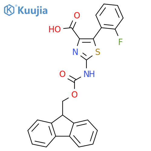 2-({(9H-fluoren-9-yl)methoxycarbonyl}amino)-5-(2-fluorophenyl)-1,3-thiazole-4-carboxylic acid structure