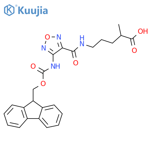 5-{4-({(9H-fluoren-9-yl)methoxycarbonyl}amino)-1,2,5-oxadiazol-3-ylformamido}-2-methylpentanoic acid structure