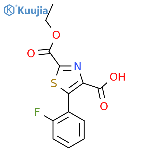 2-(ethoxycarbonyl)-5-(2-fluorophenyl)-1,3-thiazole-4-carboxylic acid structure