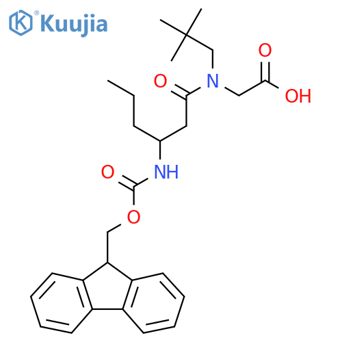 2-N-(2,2-dimethylpropyl)-3-({(9H-fluoren-9-yl)methoxycarbonyl}amino)hexanamidoacetic acid structure