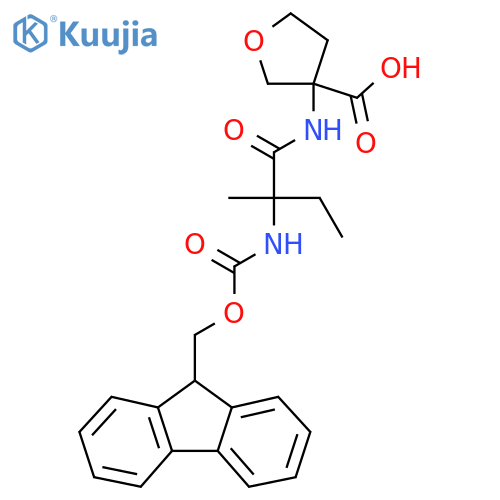 3-2-({(9H-fluoren-9-yl)methoxycarbonyl}amino)-2-methylbutanamidooxolane-3-carboxylic acid structure