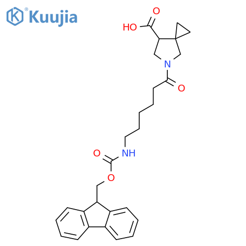 5-6-({(9H-fluoren-9-yl)methoxycarbonyl}amino)hexanoyl-5-azaspiro2.4heptane-7-carboxylic acid structure