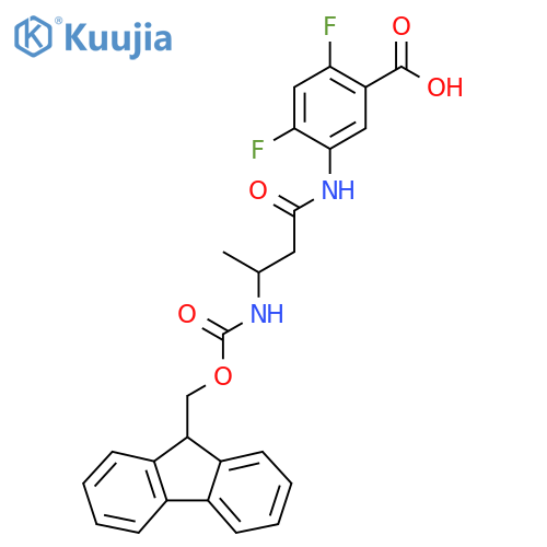 5-3-({(9H-fluoren-9-yl)methoxycarbonyl}amino)butanamido-2,4-difluorobenzoic acid structure