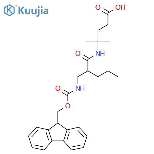 4-{2-({(9H-fluoren-9-yl)methoxycarbonyl}amino)methylpentanamido}-4-methylpentanoic acid structure