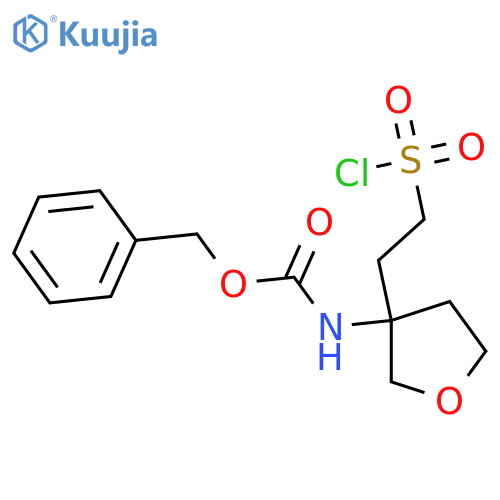 benzyl N-{3-2-(chlorosulfonyl)ethyloxolan-3-yl}carbamate structure