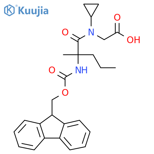 2-N-cyclopropyl-2-({(9H-fluoren-9-yl)methoxycarbonyl}amino)-2-methylpentanamidoacetic acid structure