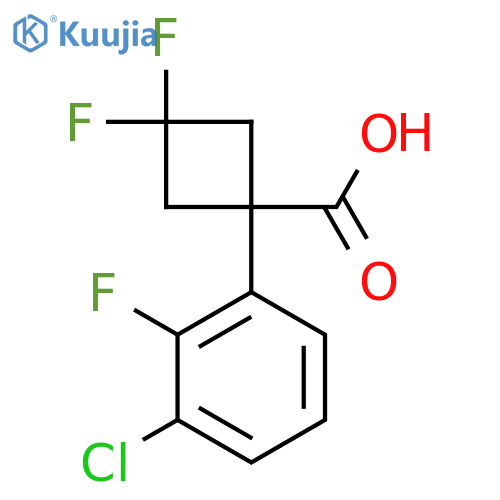 1-(3-Chloro-2-fluorophenyl)-3,3-difluorocyclobutane-1-carboxylic acid structure