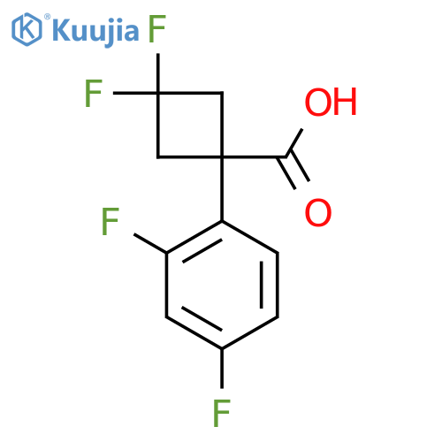 1-(2,4-difluorophenyl)-3,3-difluorocyclobutane-1-carboxylic acid structure