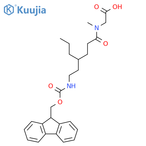 2-{4-2-({(9H-fluoren-9-yl)methoxycarbonyl}amino)ethyl-N-methylheptanamido}acetic acid structure