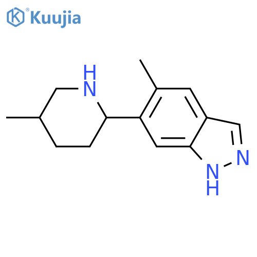 5-methyl-6-(5-methylpiperidin-2-yl)-1H-indazole structure