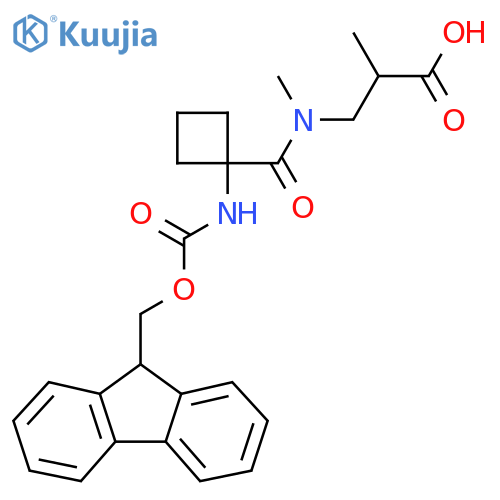 3-{1-1-({(9H-fluoren-9-yl)methoxycarbonyl}amino)cyclobutyl-N-methylformamido}-2-methylpropanoic acid structure