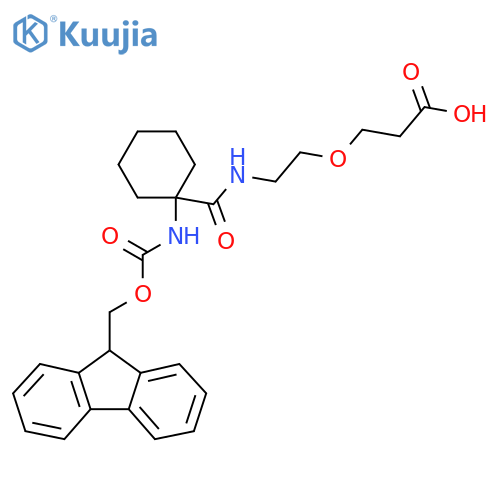 3-(2-{1-({(9H-fluoren-9-yl)methoxycarbonyl}amino)cyclohexylformamido}ethoxy)propanoic acid structure