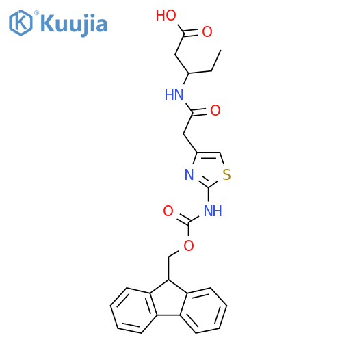 3-{2-2-({(9H-fluoren-9-yl)methoxycarbonyl}amino)-1,3-thiazol-4-ylacetamido}pentanoic acid structure