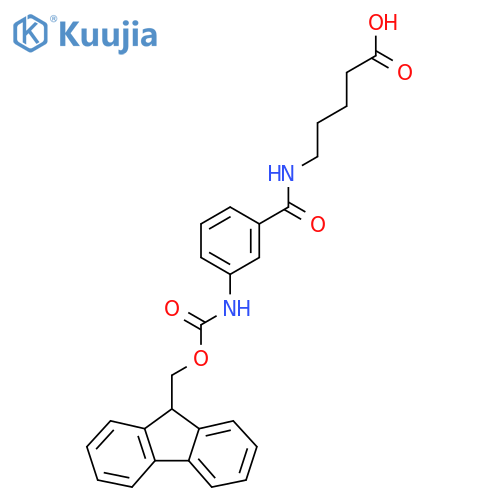5-{3-({(9H-fluoren-9-yl)methoxycarbonyl}amino)phenylformamido}pentanoic acid structure