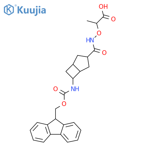 2-({6-({(9H-fluoren-9-yl)methoxycarbonyl}amino)bicyclo3.2.0heptan-3-ylformamido}oxy)propanoic acid structure