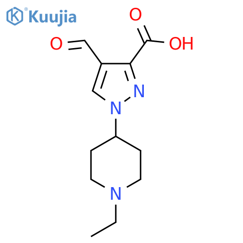 1-(1-ethylpiperidin-4-yl)-4-formyl-1H-pyrazole-3-carboxylic acid structure