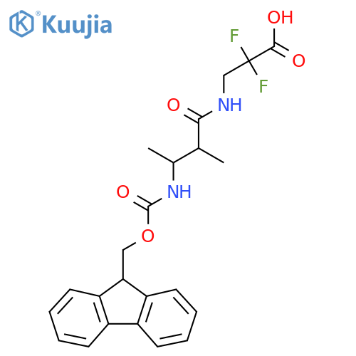 3-3-({(9H-fluoren-9-yl)methoxycarbonyl}amino)-2-methylbutanamido-2,2-difluoropropanoic acid structure