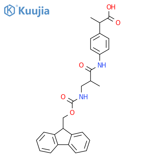 2-{4-3-({(9H-fluoren-9-yl)methoxycarbonyl}amino)-2-methylpropanamidophenyl}propanoic acid structure