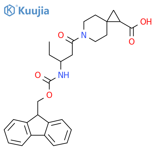 6-3-({(9H-fluoren-9-yl)methoxycarbonyl}amino)pentanoyl-6-azaspiro2.5octane-1-carboxylic acid structure