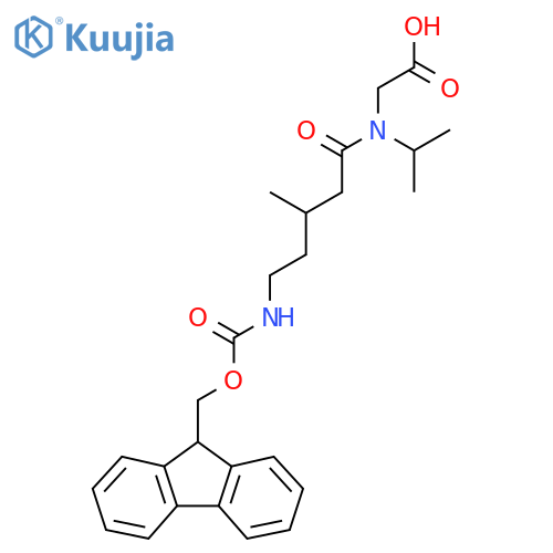 2-5-({(9H-fluoren-9-yl)methoxycarbonyl}amino)-3-methyl-N-(propan-2-yl)pentanamidoacetic acid structure