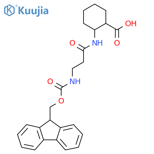 2-3-({(9H-fluoren-9-yl)methoxycarbonyl}amino)propanamidocyclohexane-1-carboxylic acid structure