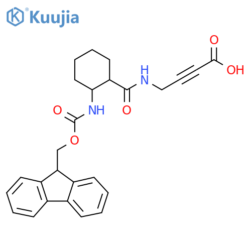 4-{2-({(9H-fluoren-9-yl)methoxycarbonyl}amino)cyclohexylformamido}but-2-ynoic acid structure