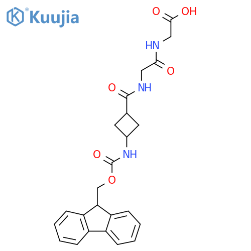 2-(2-{3-({(9H-fluoren-9-yl)methoxycarbonyl}amino)cyclobutylformamido}acetamido)acetic acid structure