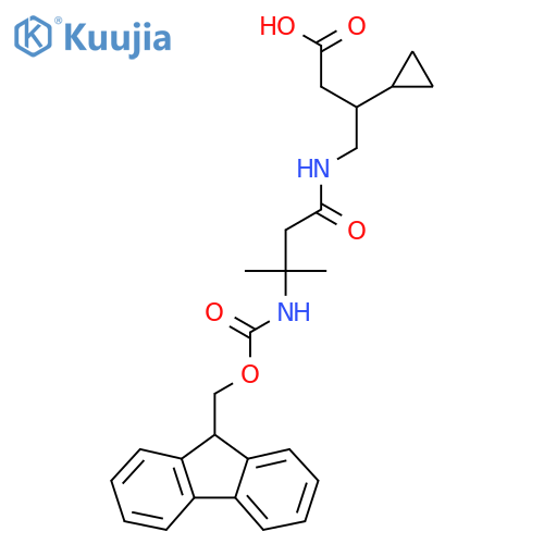 3-cyclopropyl-4-3-({(9H-fluoren-9-yl)methoxycarbonyl}amino)-3-methylbutanamidobutanoic acid structure
