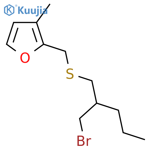 2-({2-(bromomethyl)pentylsulfanyl}methyl)-3-methylfuran structure