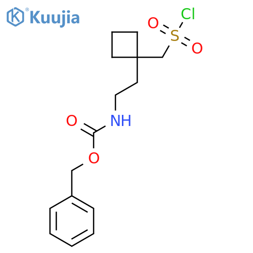 benzyl N-(2-{1-(chlorosulfonyl)methylcyclobutyl}ethyl)carbamate structure