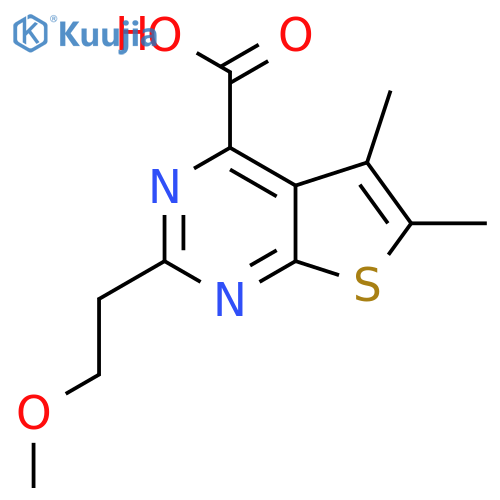 2-(2-methoxyethyl)-5,6-dimethylthieno2,3-dpyrimidine-4-carboxylic acid structure