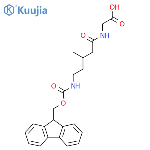 2-5-({(9H-fluoren-9-yl)methoxycarbonyl}amino)-3-methylpentanamidoacetic acid structure