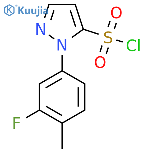 1-(3-fluoro-4-methylphenyl)-1H-pyrazole-5-sulfonyl chloride structure