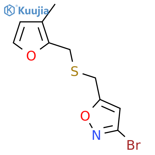 3-bromo-5-({(3-methylfuran-2-yl)methylsulfanyl}methyl)-1,2-oxazole structure