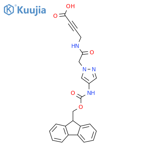 4-{2-4-({(9H-fluoren-9-yl)methoxycarbonyl}amino)-1H-pyrazol-1-ylacetamido}but-2-ynoic acid structure