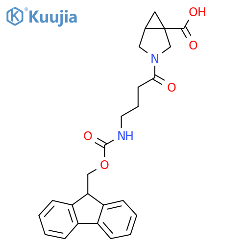 3-4-({(9H-fluoren-9-yl)methoxycarbonyl}amino)butanoyl-3-azabicyclo3.1.0hexane-1-carboxylic acid structure