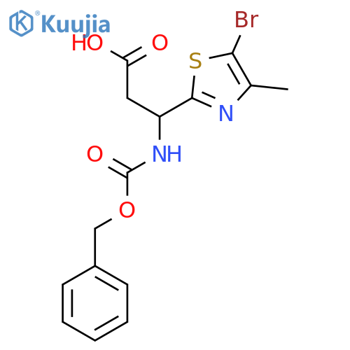 3-{(benzyloxy)carbonylamino}-3-(5-bromo-4-methyl-1,3-thiazol-2-yl)propanoic acid structure