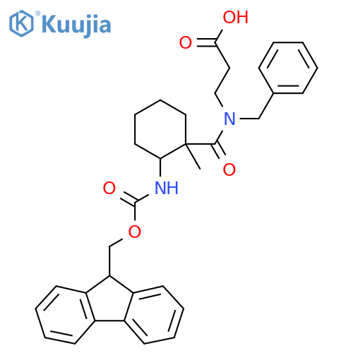 3-{N-benzyl-1-2-({(9H-fluoren-9-yl)methoxycarbonyl}amino)-1-methylcyclohexylformamido}propanoic acid structure