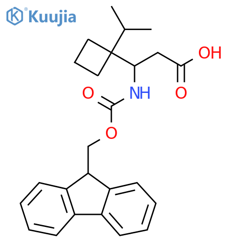 3-({(9H-fluoren-9-yl)methoxycarbonyl}amino)-3-1-(propan-2-yl)cyclobutylpropanoic acid structure