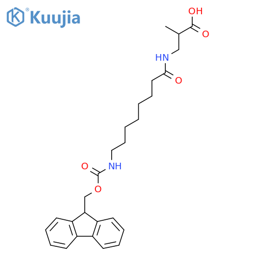 3-8-({(9H-fluoren-9-yl)methoxycarbonyl}amino)octanamido-2-methylpropanoic acid structure