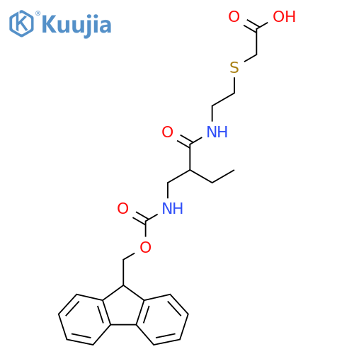 2-(2-{2-({(9H-fluoren-9-yl)methoxycarbonyl}amino)methylbutanamido}ethyl)sulfanylacetic acid structure