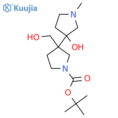 tert-butyl 3-(3-hydroxy-1-methylpyrrolidin-3-yl)-3-(hydroxymethyl)pyrrolidine-1-carboxylate structure