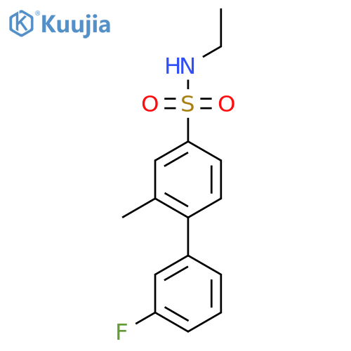 N-ethyl-4-(3-fluorophenyl)-3-methylbenzene-1-sulfonamide structure