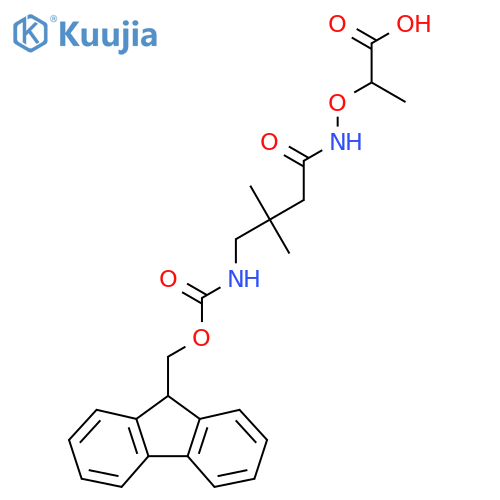 2-{4-({(9H-fluoren-9-yl)methoxycarbonyl}amino)-3,3-dimethylbutanamidooxy}propanoic acid structure