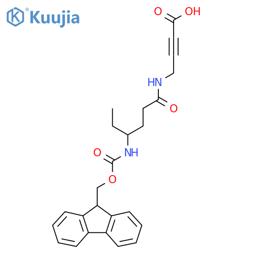 4-4-({(9H-fluoren-9-yl)methoxycarbonyl}amino)hexanamidobut-2-ynoic acid structure